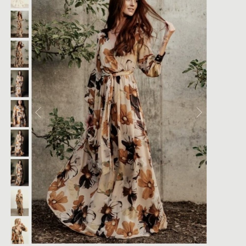 Baltic Born Lydia maxi dress in Camal Floral - XS